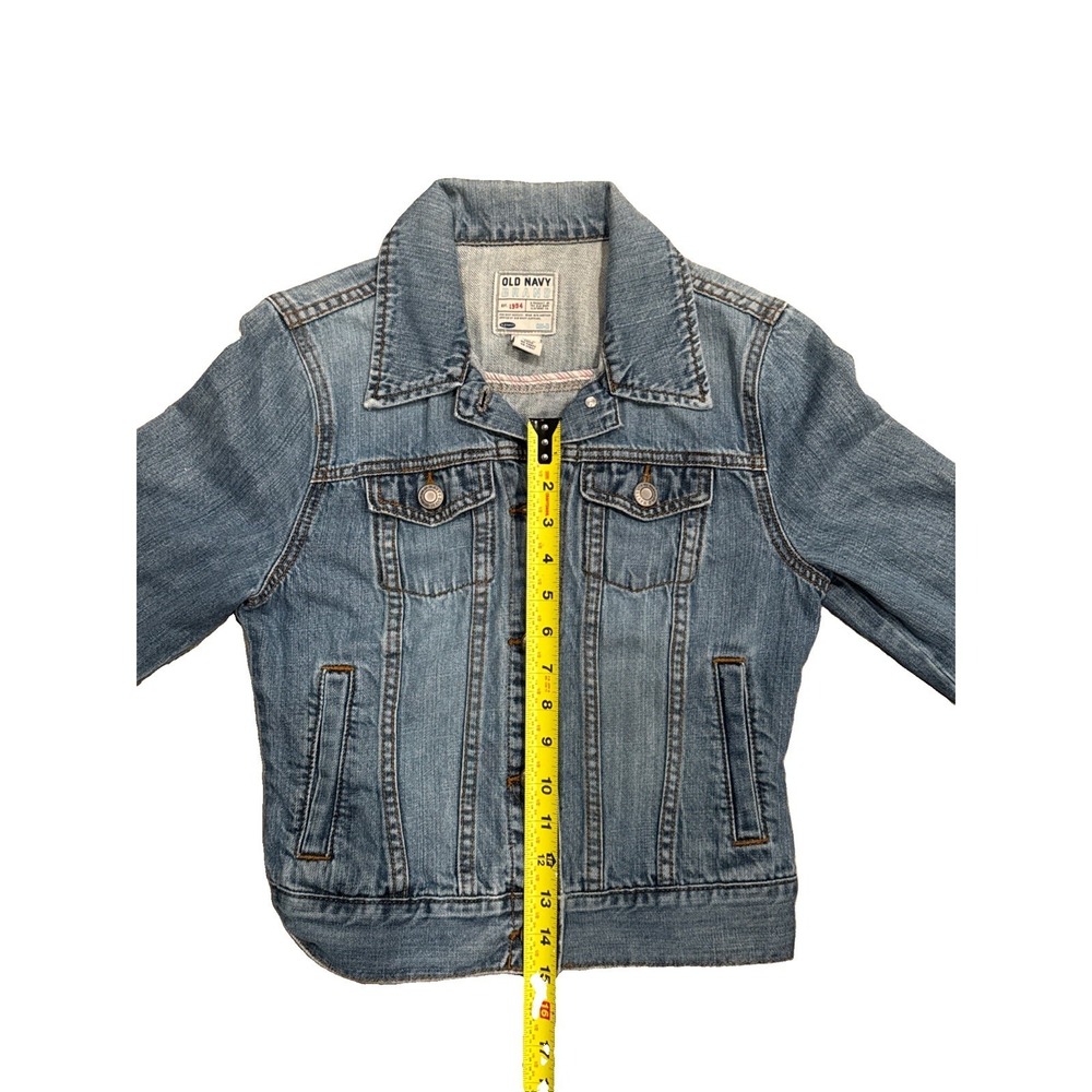 Old Navy Women's Light Wash Denim Jacket Button Front Classic Jean Coat Size S - Picture 4 of 6